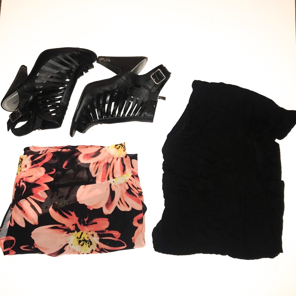 🍁 Worthington High/Low Floral skirt - Picture 1 of 4